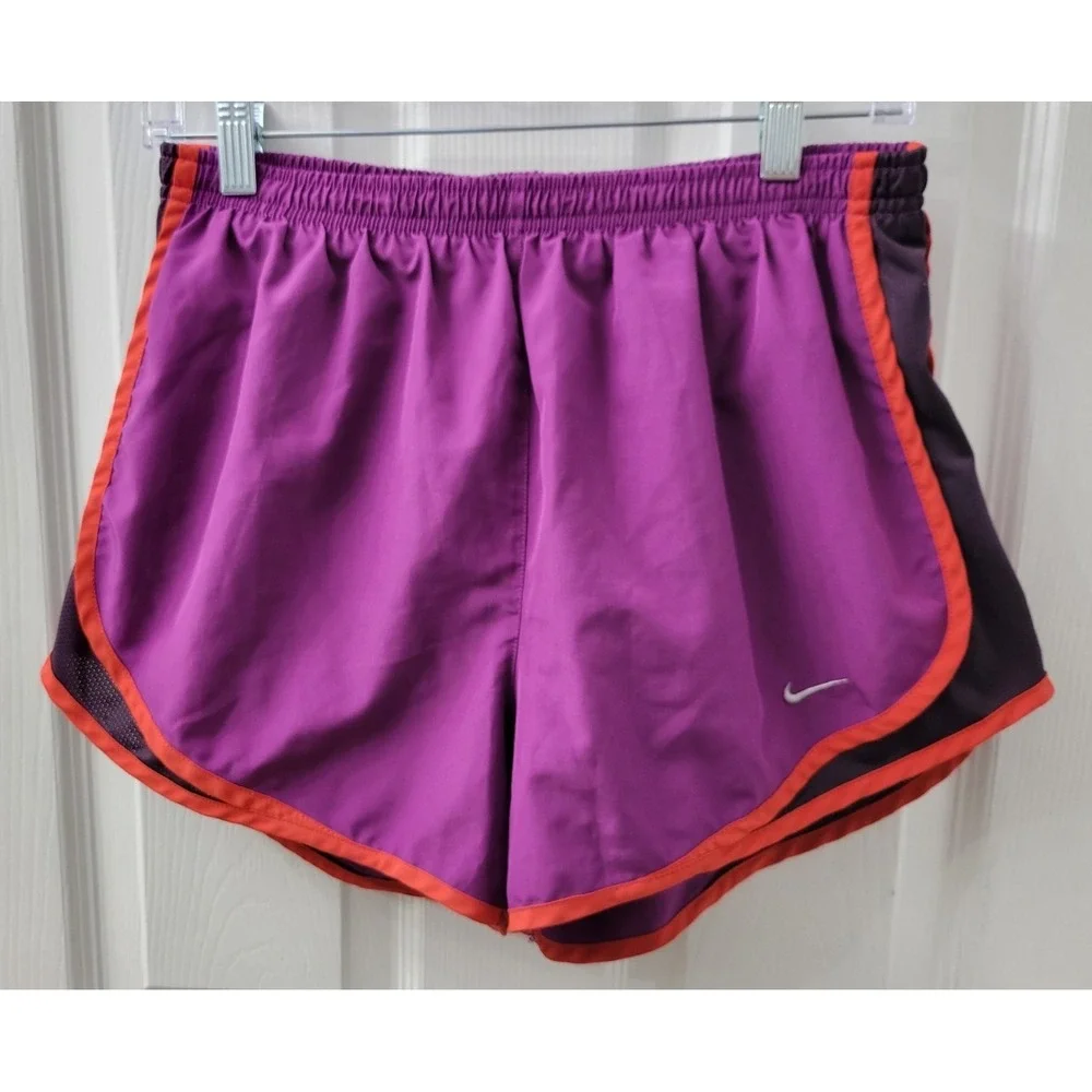 Nike Dri-Fit Womens Running Shorts Purple Size Medium Lined Excellent Pre-owned